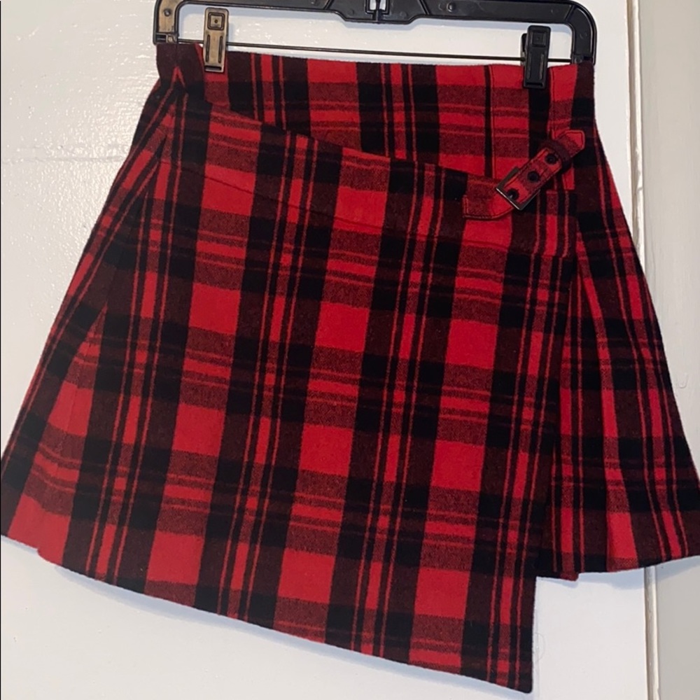 Plaid Red Skirt